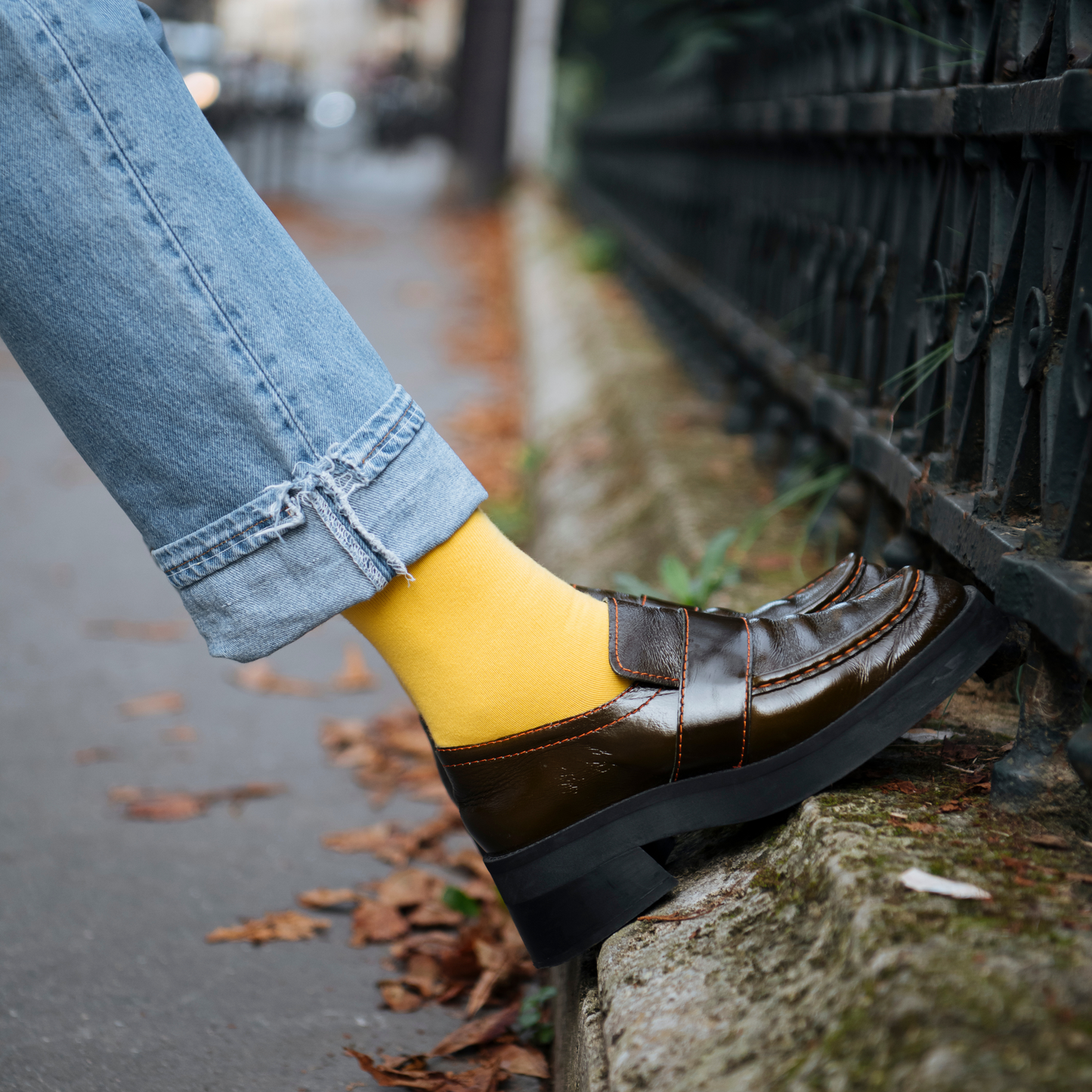 Chaussettes de ville Jaune canari - vue 4 - Archiduchesse