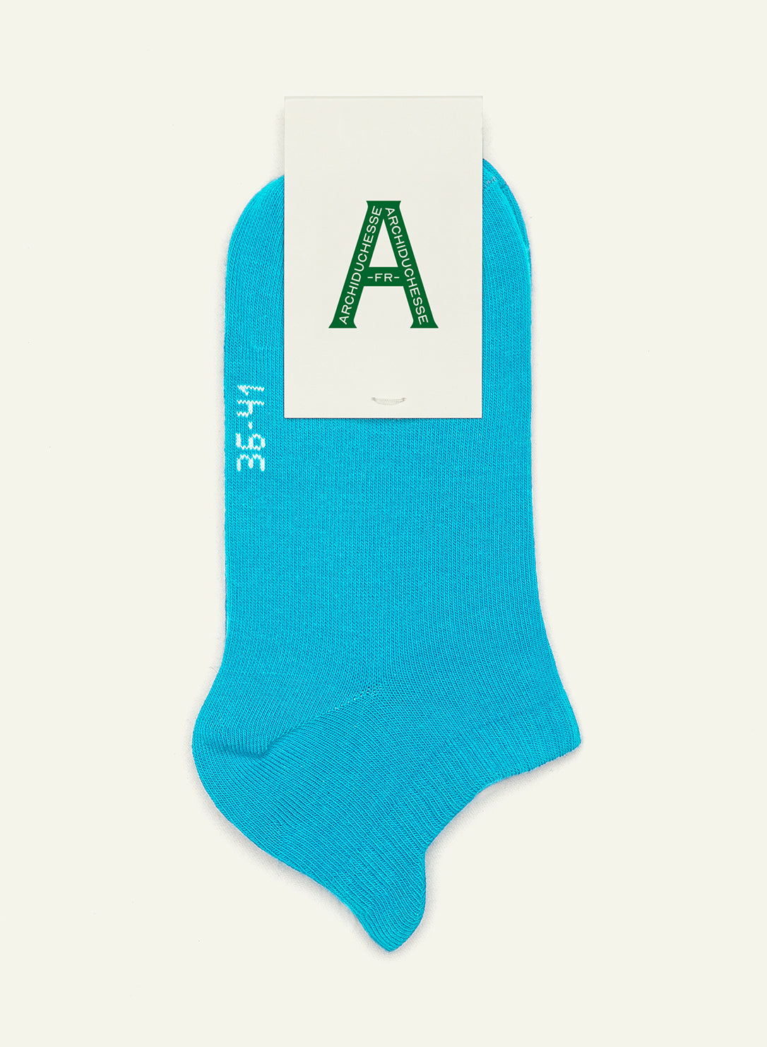 Socquette Bleu turquoise - Made in France - 6