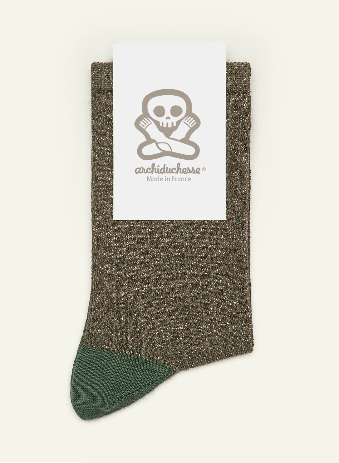 Lurex Pailletée Kaki - Made in France - 3