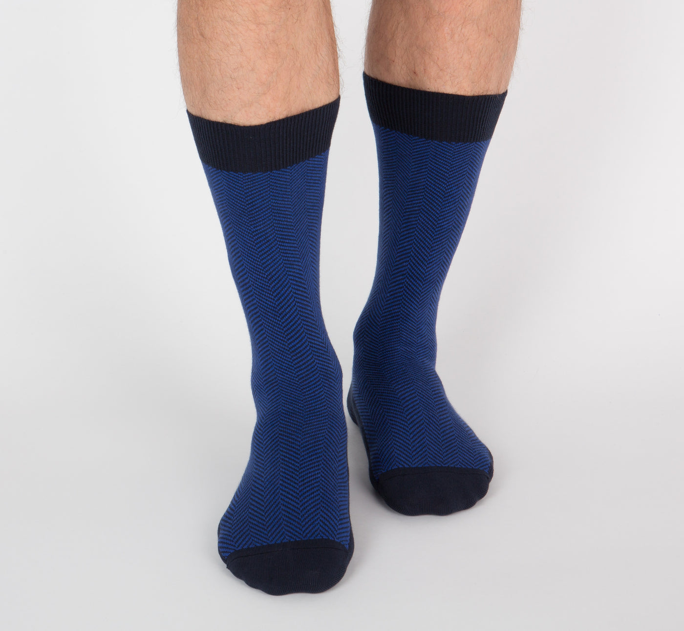 Fantaisie - Hautes Chevronnée Bleue - Made in France - 2