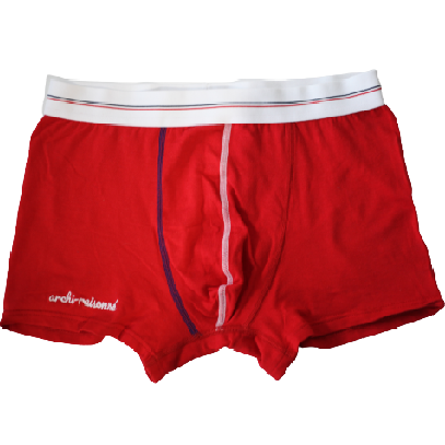 The red reasoned boxer