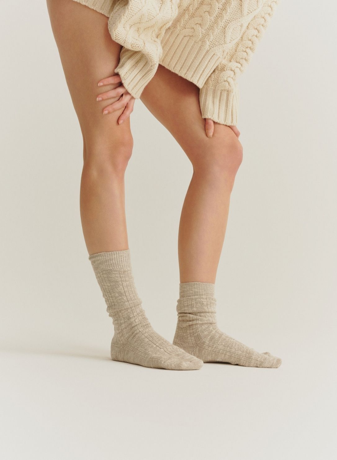 Chaussettes cocooning Chaude et beige