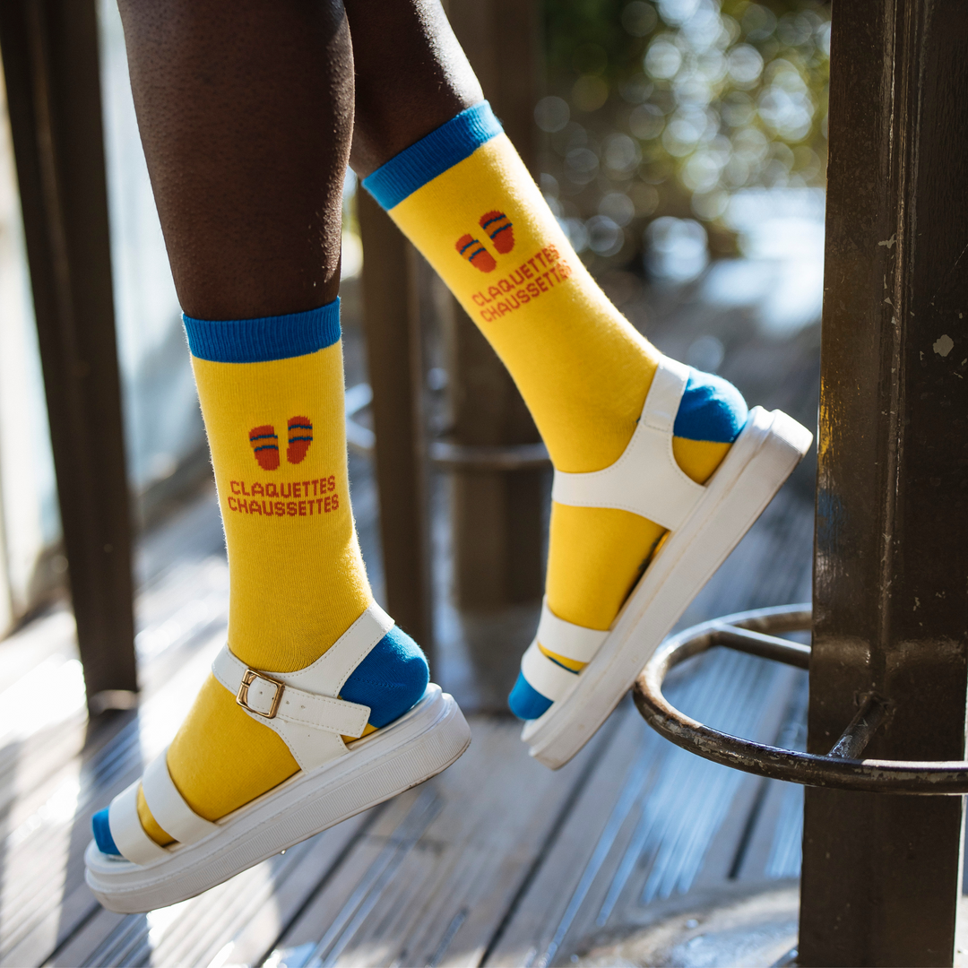 Tong Chaussette Claquettes Chaussettes Mode Claquette