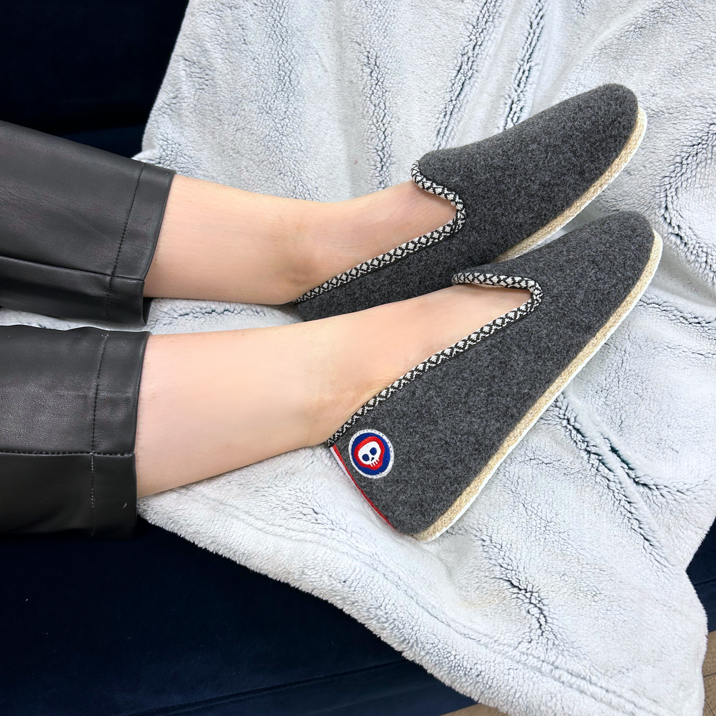 Chaussons Pantou'fière gris foncé - Made in France - 3