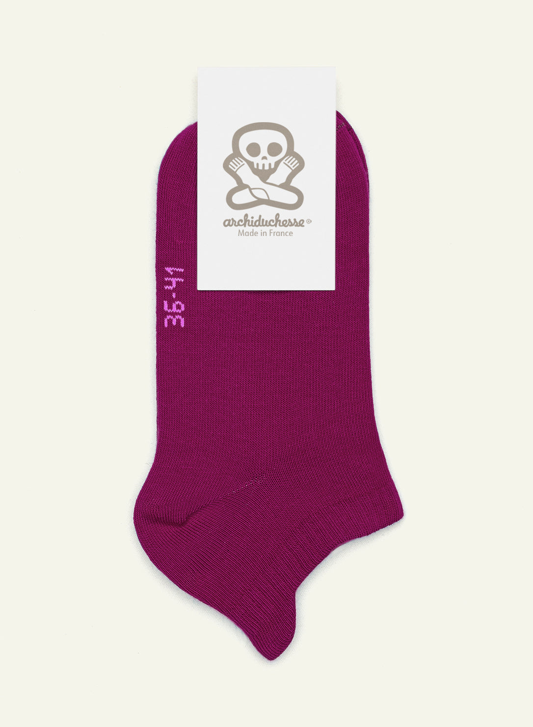 Socquette Aubergine - Made in France - 5