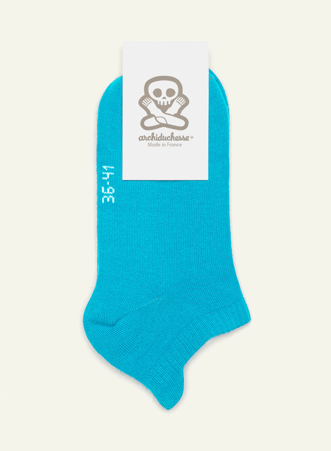 Socquette Bleu turquoise - Made in France - 5