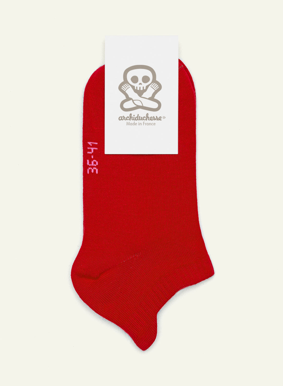 Socquette Rouge Cardinal - Made in France - 4