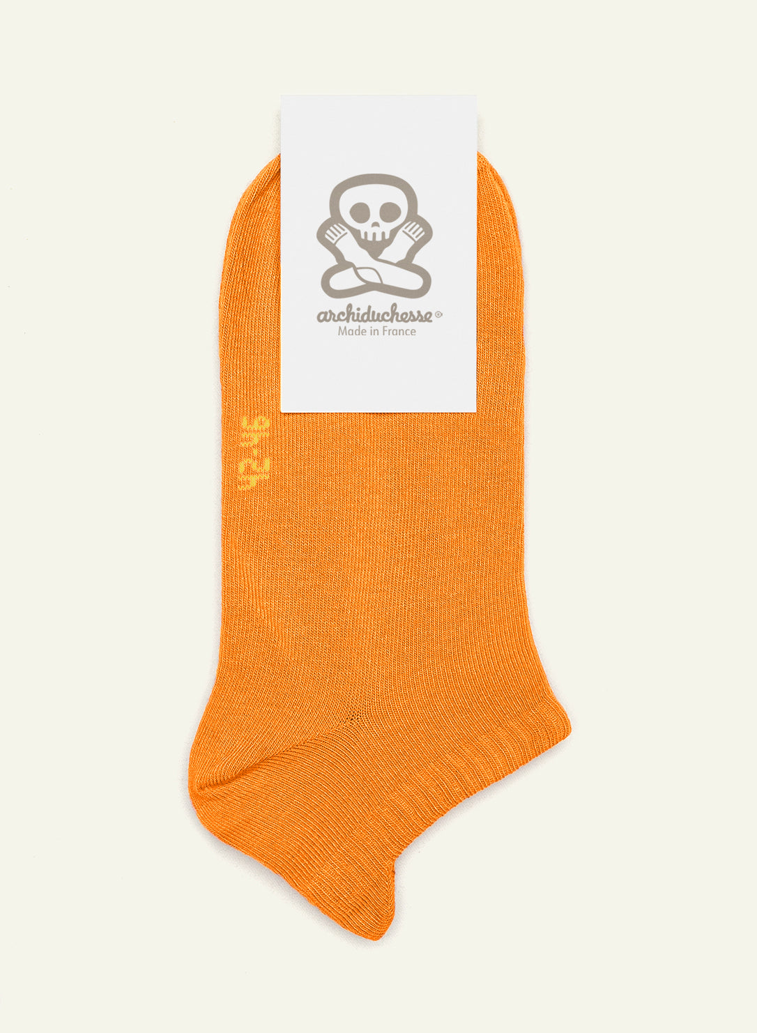 Socquette Orange mandarine - Made in France - 5