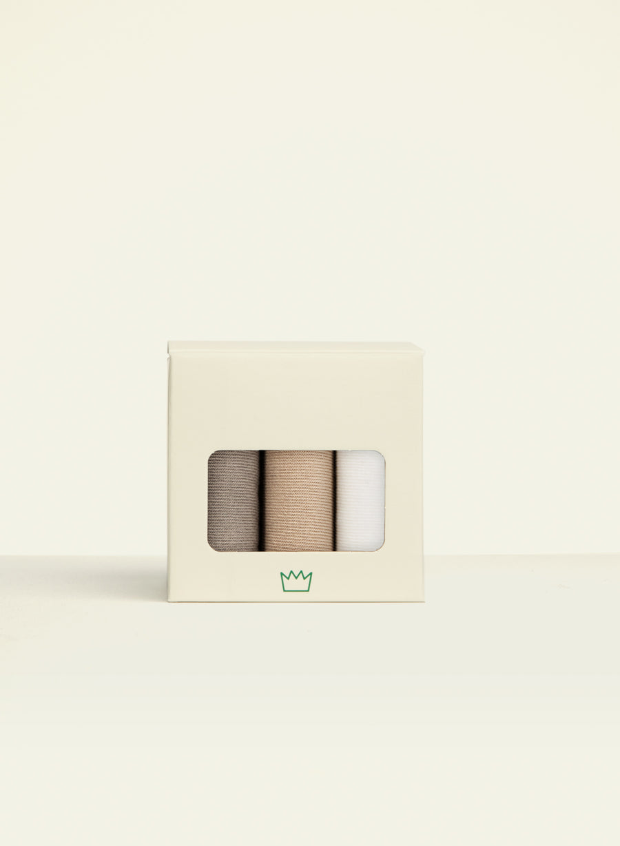 Coffret Trio - Socquette Sable - vue 1 - Archiduchesse