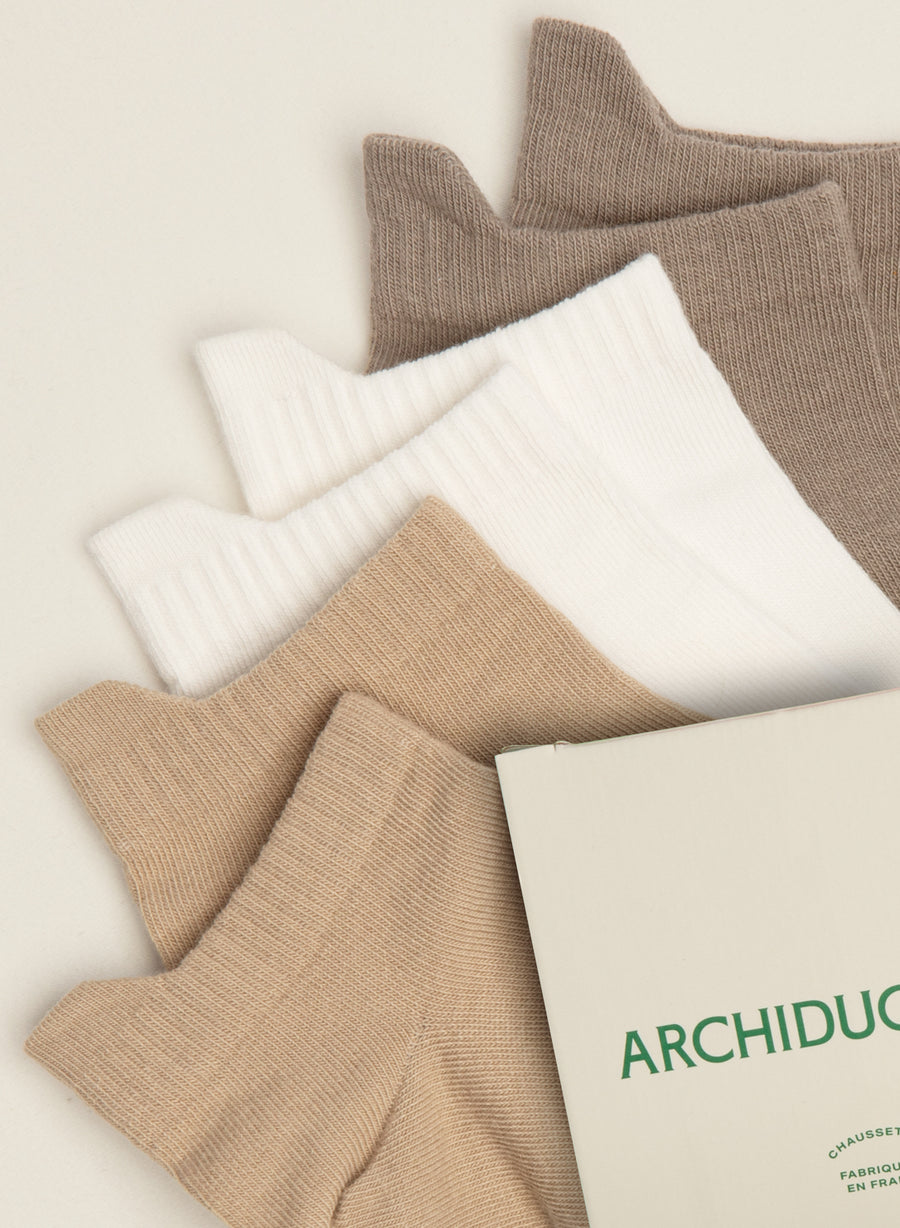 Coffret Trio - Socquette Sable - vue 2 - Archiduchesse