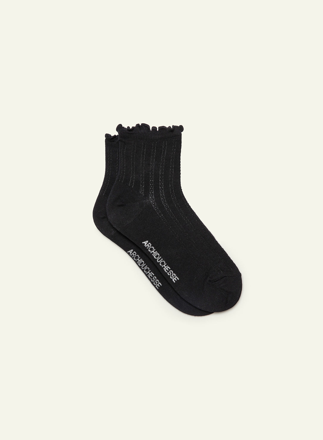 Liquorice Black Frilly Socks
