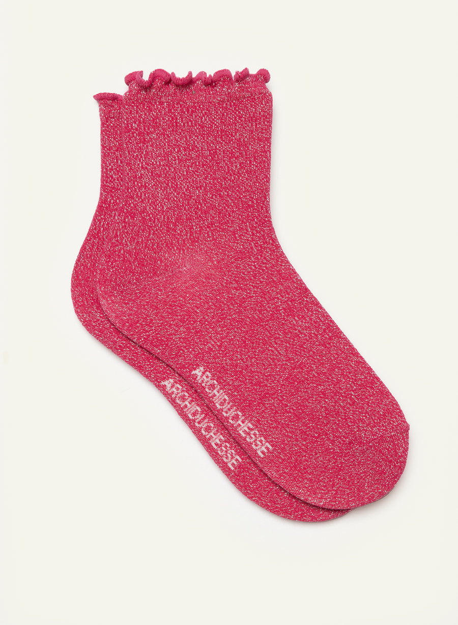 Sparkling Fuchsia Frilly Socks