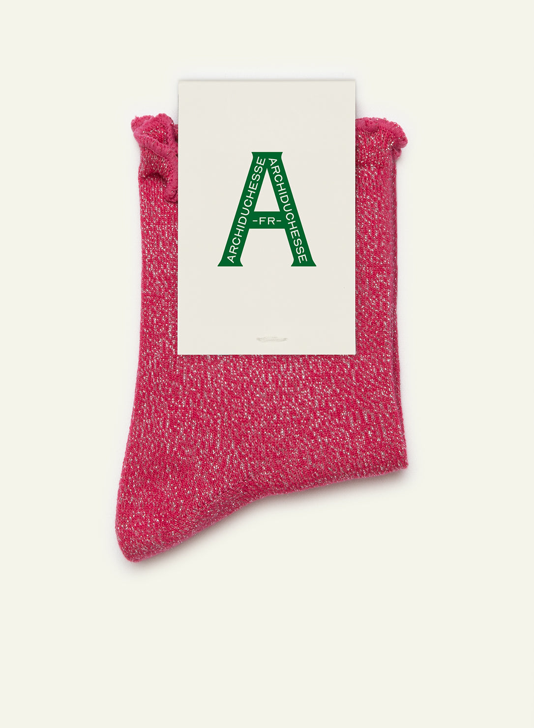 Collerettes Sparkling Fuchsia Frilly Socks - Made in France - 3