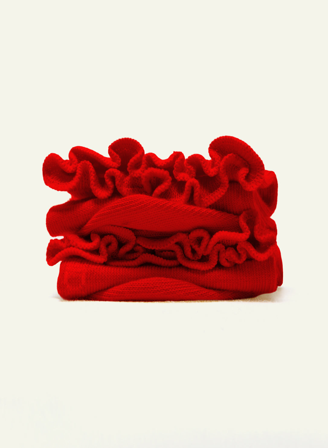 Collerettes Cardinal Red Frilly Socks - Made in France - 5