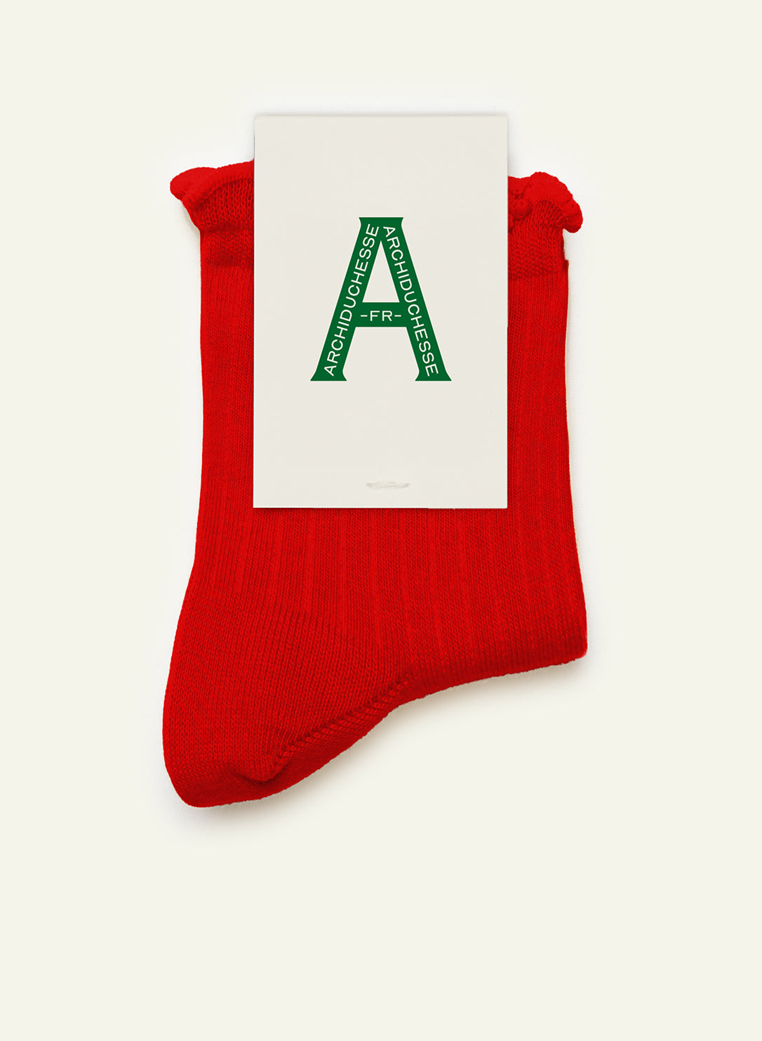 Collerettes Cardinal Red Frilly Socks - Made in France - 3