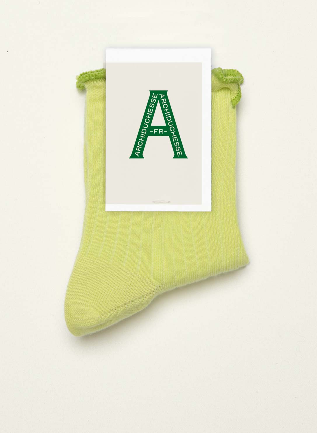 Collerettes Light Green Frilly Socks - Made in France - 3