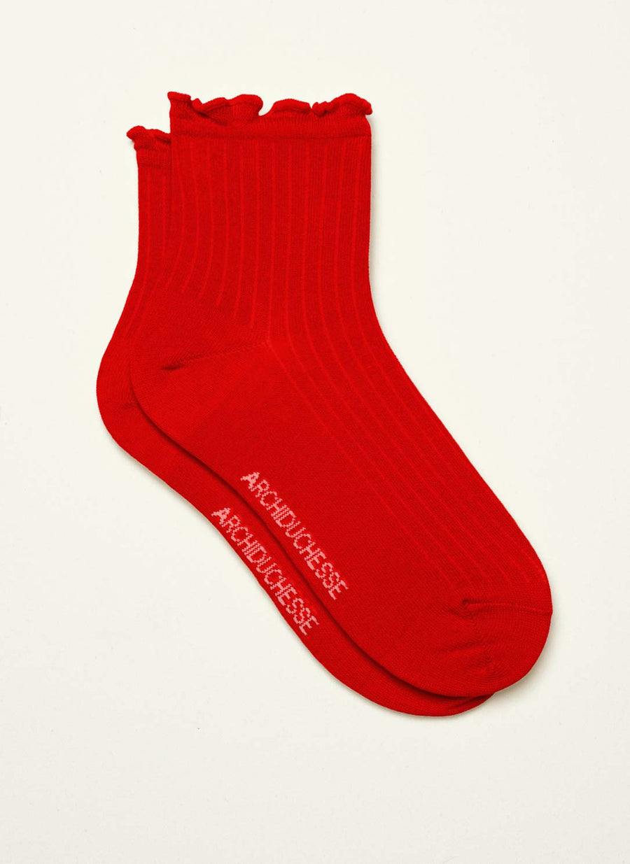 Chaussettes collerettes Collerettes Rouge - vue 2 - Archiduchesse