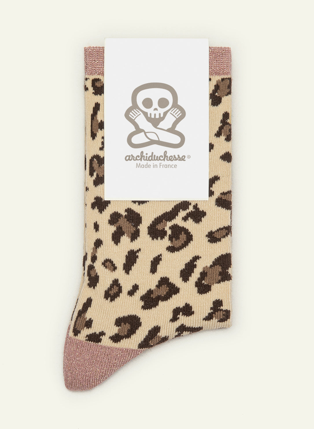 Fantaisie-Lurex Léopard Scintillante Rose - Made in France - 3