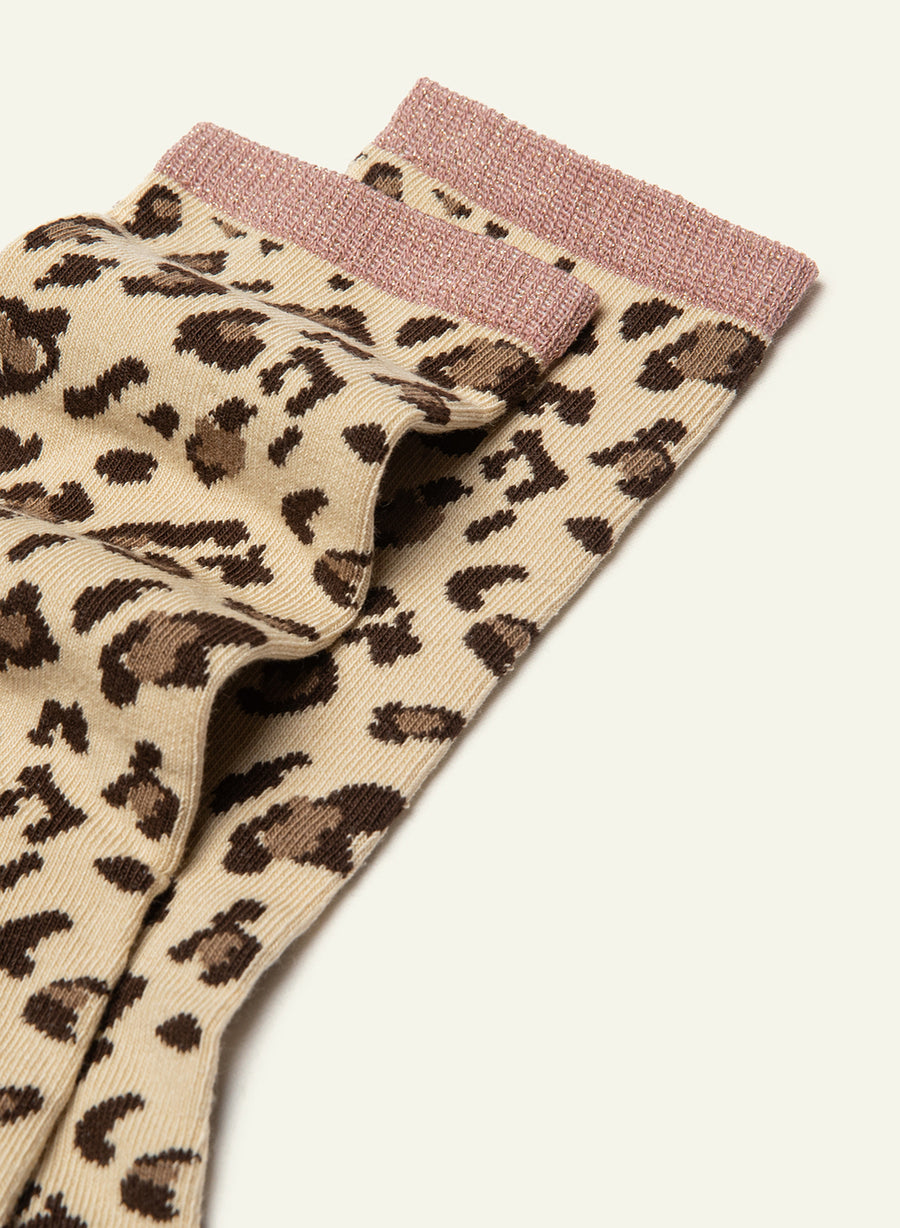 Chaussettes pailletées Léopard Scintillante Rose - vue 4 - Archiduchesse