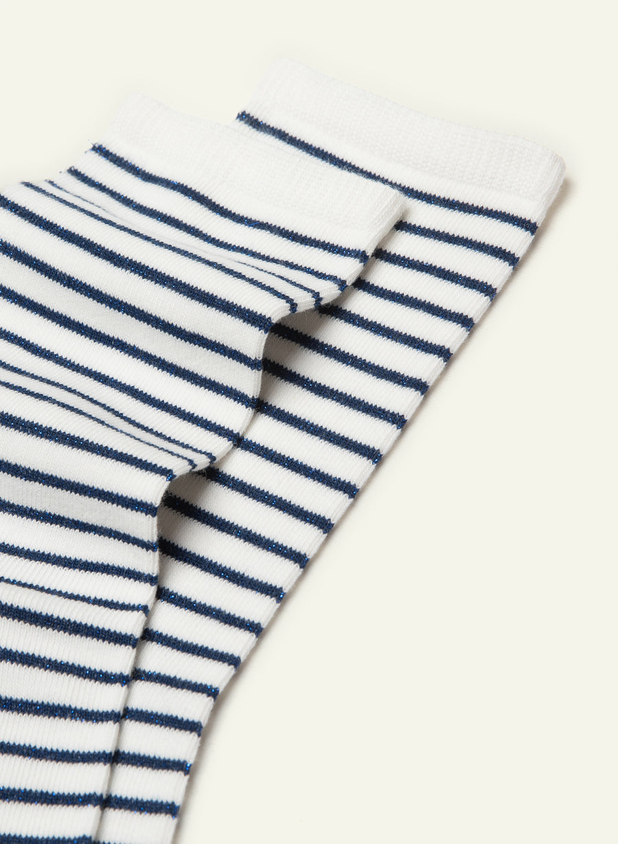 Chaussettes pailletées Belle-île bleue - vue 3 - Archiduchesse