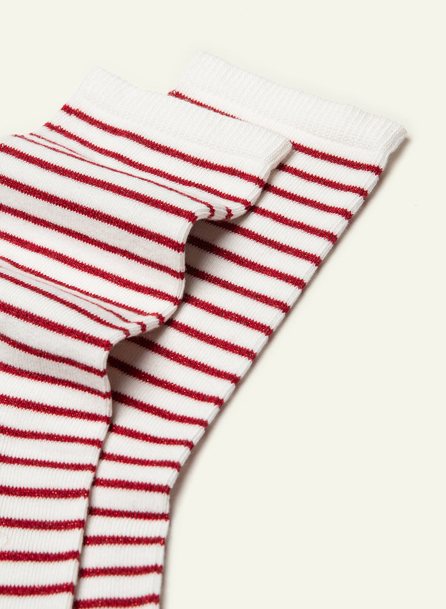Chaussettes pailletées Belle-île rouge - vue 3 - Archiduchesse