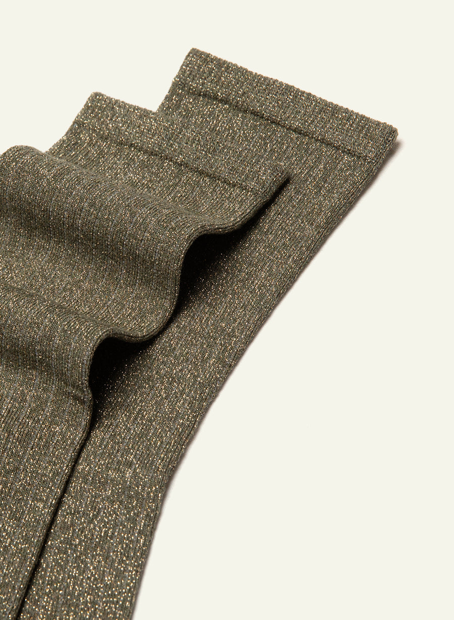 Chaussettes pailletées Pailletée Kaki - vue 4 - Archiduchesse