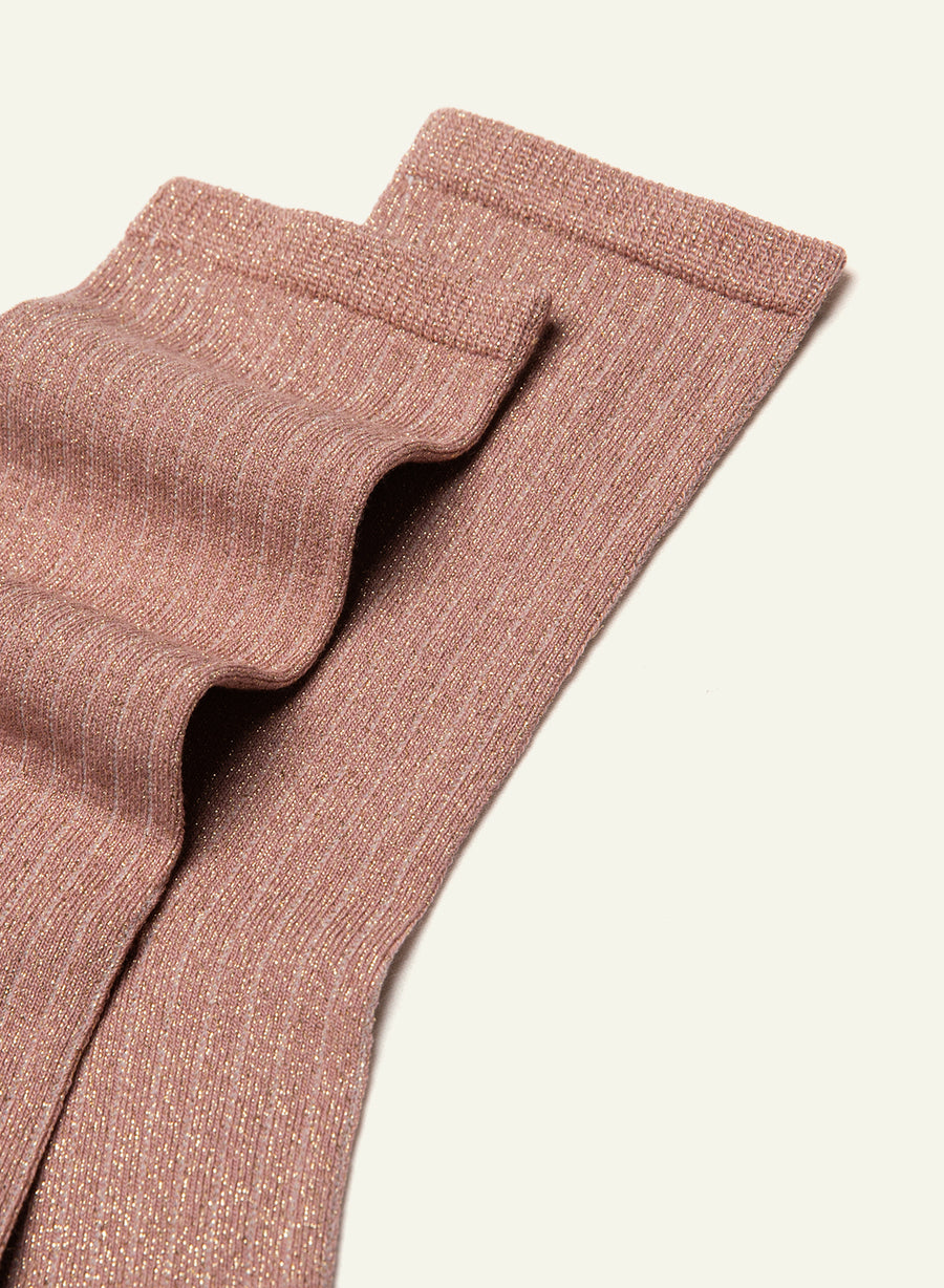 Chaussettes pailletées Pailletée rose macaron - vue 4 - Archiduchesse
