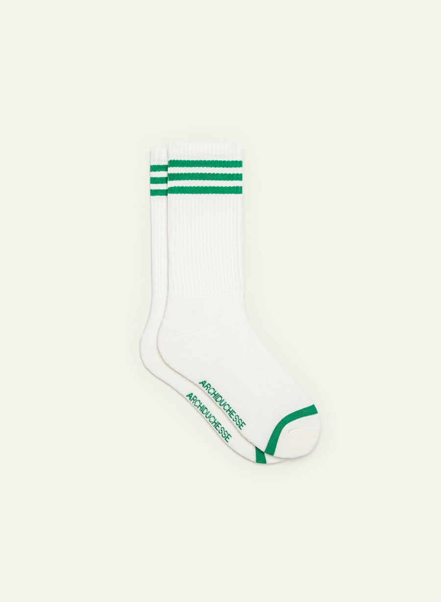 Chaussettes bouclette Bouclette rayée vert - vue 2 - Archiduchesse