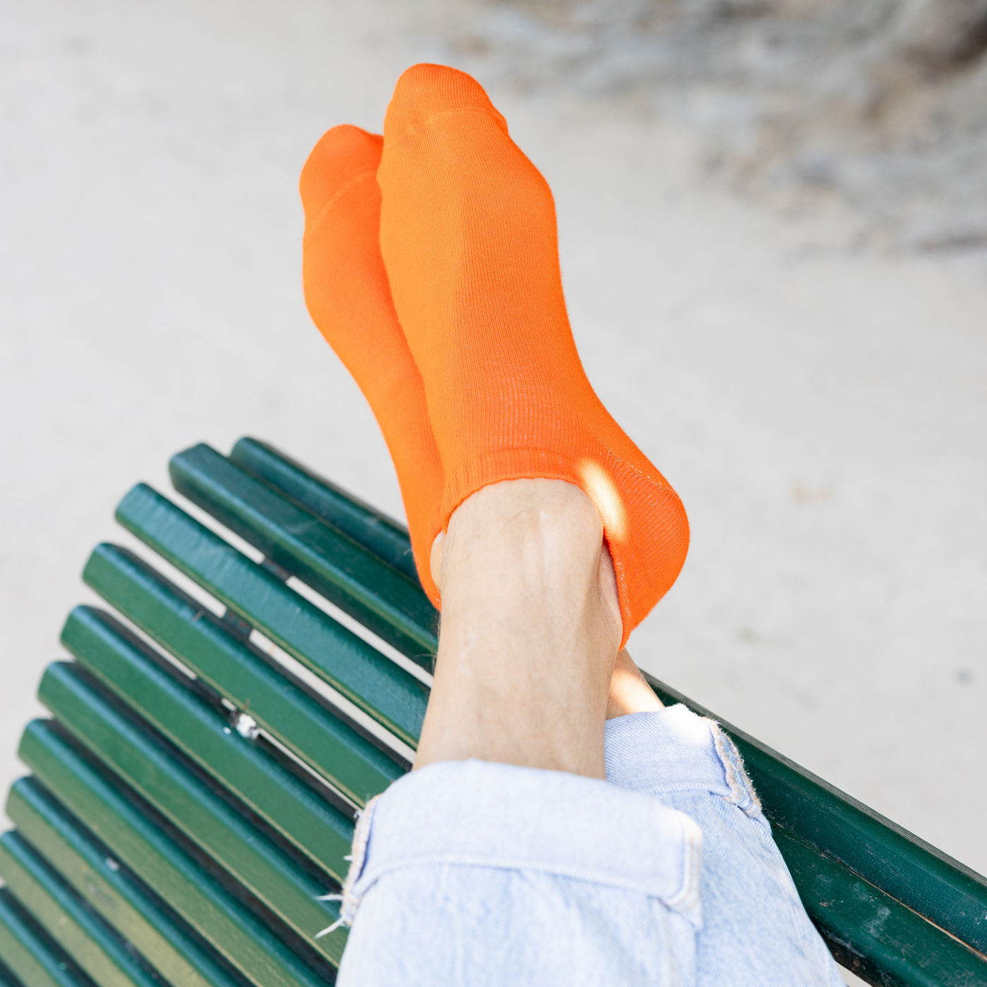 Socquette Orange mandarine - Made in France - 4