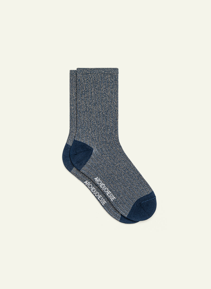 Chaussettes pailletées Pailletée Bleu Bergère - vue 2 - Archiduchesse