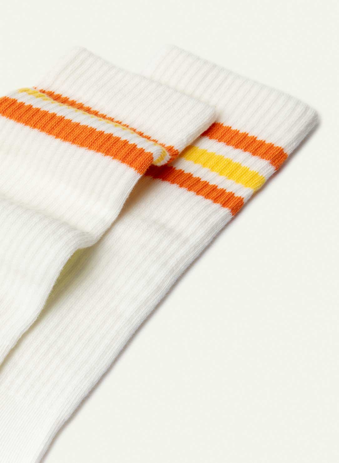 Chaussettes Bouclette rayée orange et jaune - vue 5 - Archiduchesse