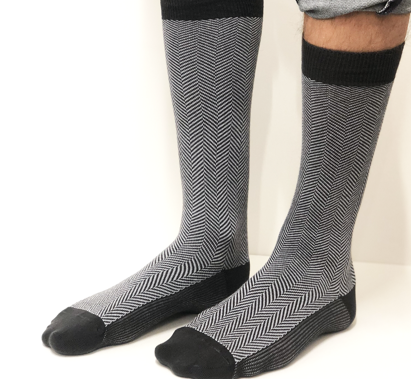 Fantaisie - Hautes Chevronnée Grise - Made in France - 3