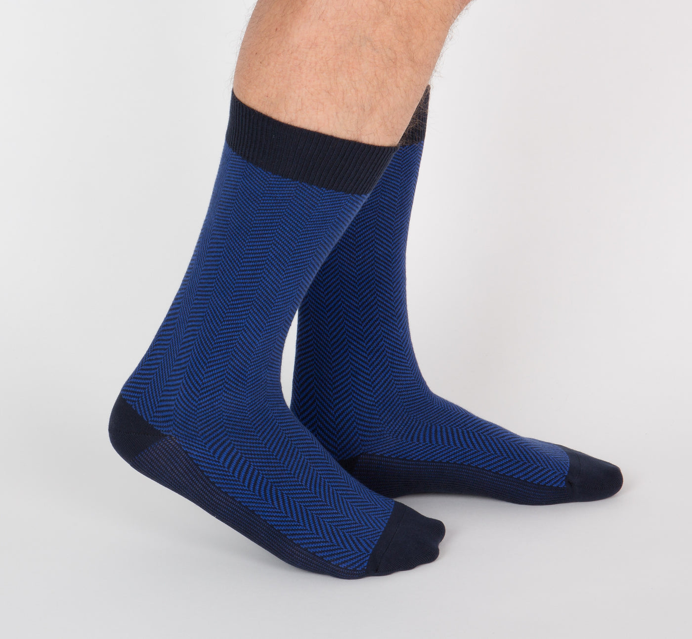 Fantaisie - Hautes Chevronnée Bleue - Made in France - 3